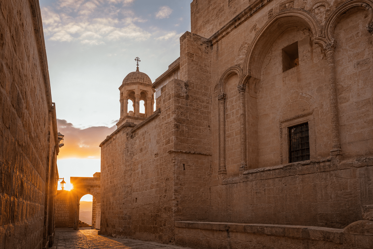Mardin taş mimarisi ve tarihi kilise atmosferi